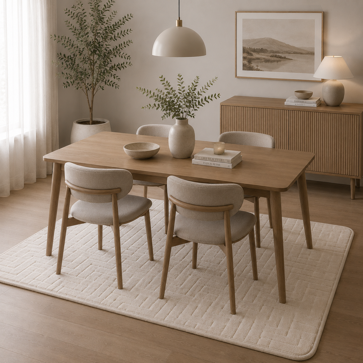 Asta Light Beige Plush Foam Rug