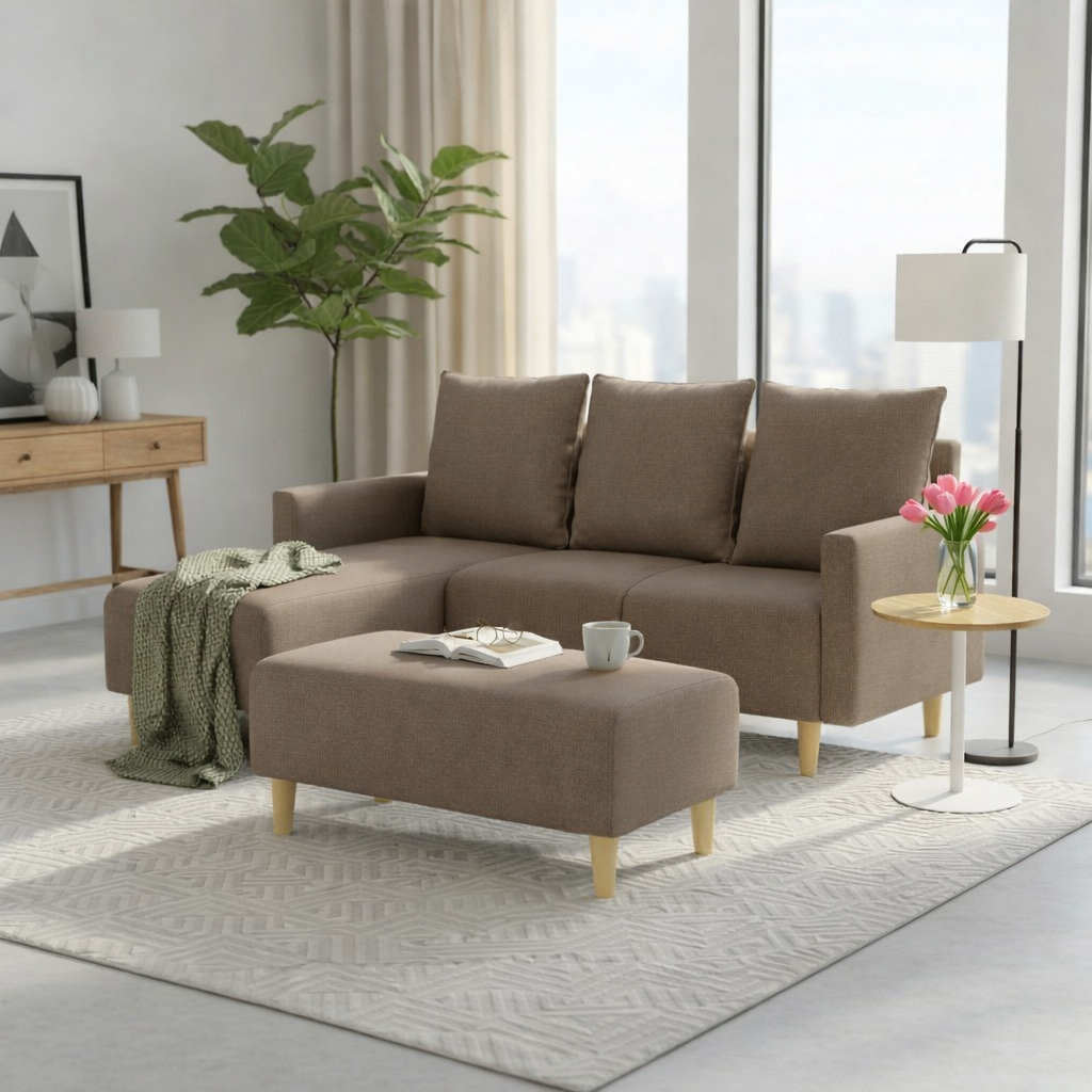 Kiwi 3 Seater L-Shape (Left Facing) with Bench