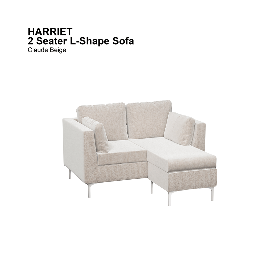 MORE HARRIET OPTIONS Harriet L-shape 2 Seat Sofa Harriet L-shape 2 Seat Sofa Lux Claude Beige Mandaue Foam