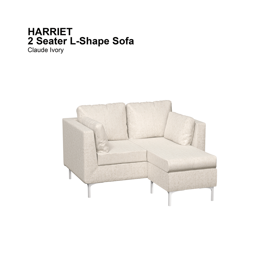 MORE HARRIET OPTIONS Harriet L-shape 2 Seat Sofa Harriet L-shape 2 Seat Sofa Lux Claude Ivory Mandaue Foam