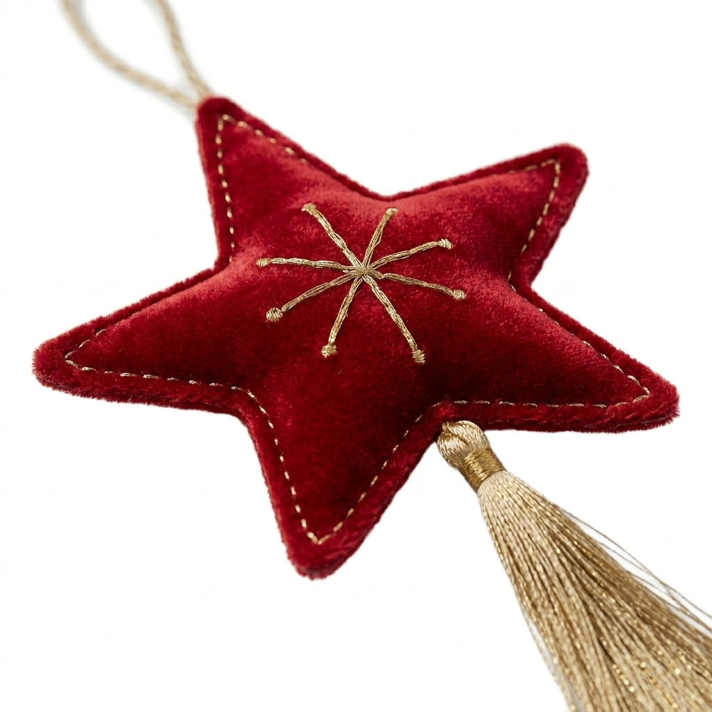 Red Velvet Star with Tassel