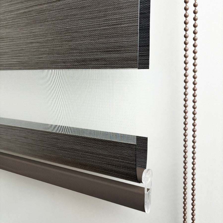 Bone Gray Blackout Zebra Blinds