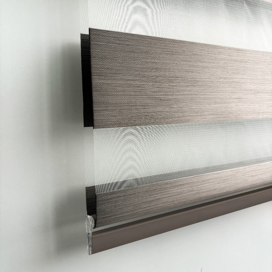 Bone Gray Blackout Zebra Blinds