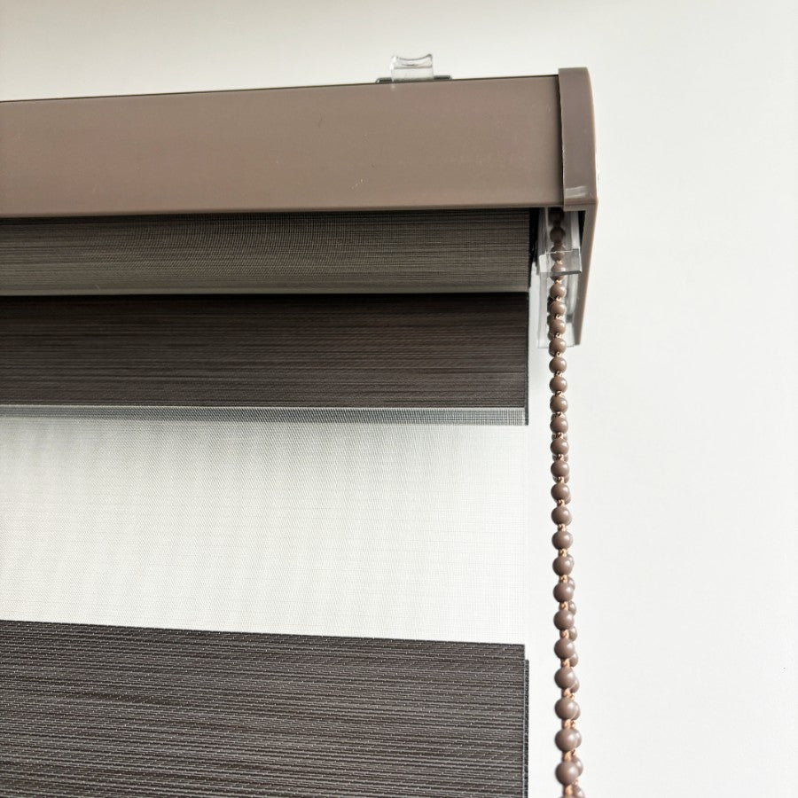 Bone Gray Blackout Zebra Blinds
