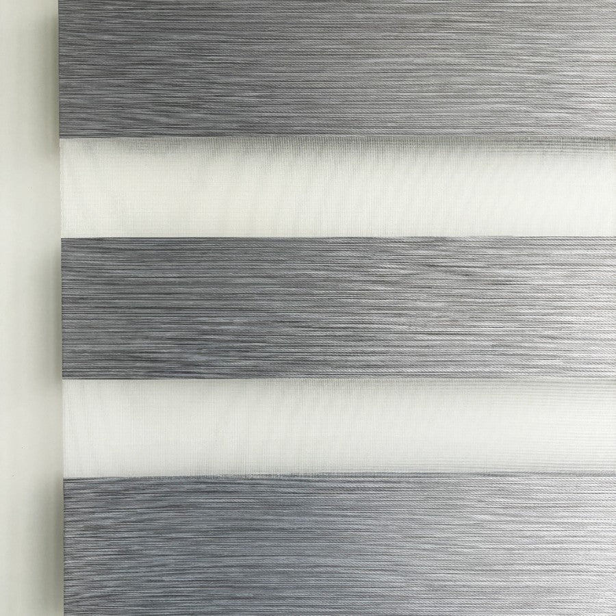 Pale Gray Blackout Zebra Blinds