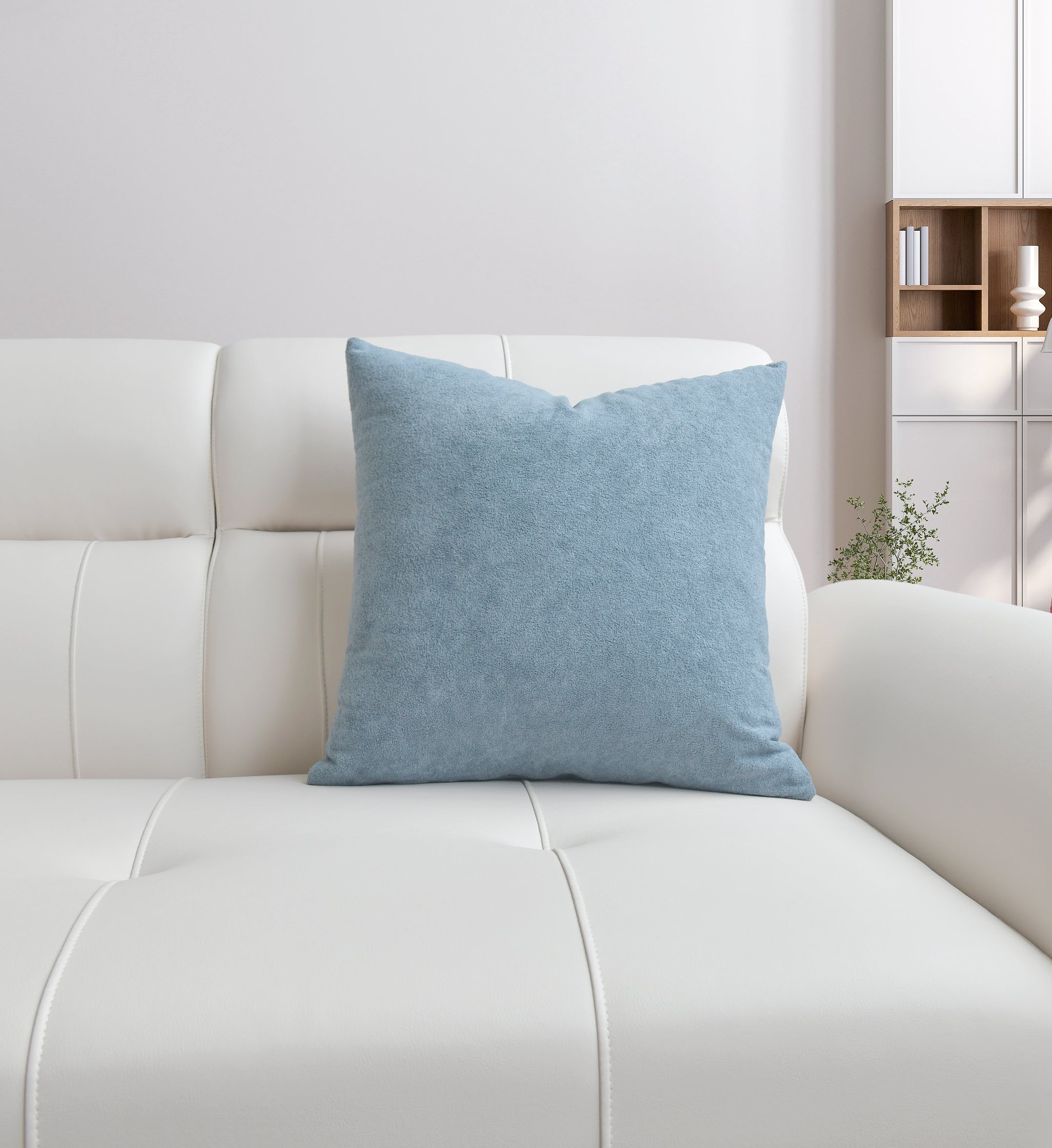 Safi Faux Sheep Lapis Blue Throw Pillowcase