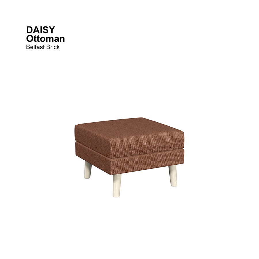 MORE DAISY OPTIONS Daisy Ottoman Daisy Ottoman Fabric Belfast Brick Mandaue Foam