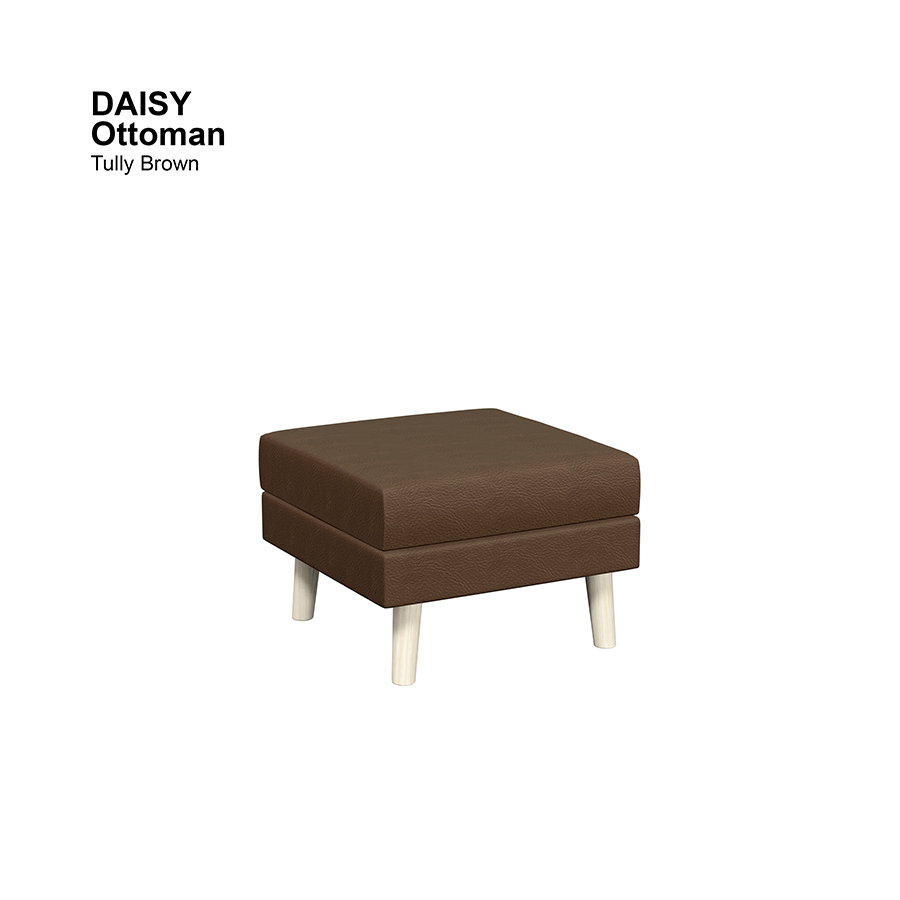 MORE DAISY OPTIONS Daisy Ottoman Daisy Ottoman Leatherette Tully Brown Mandaue Foam