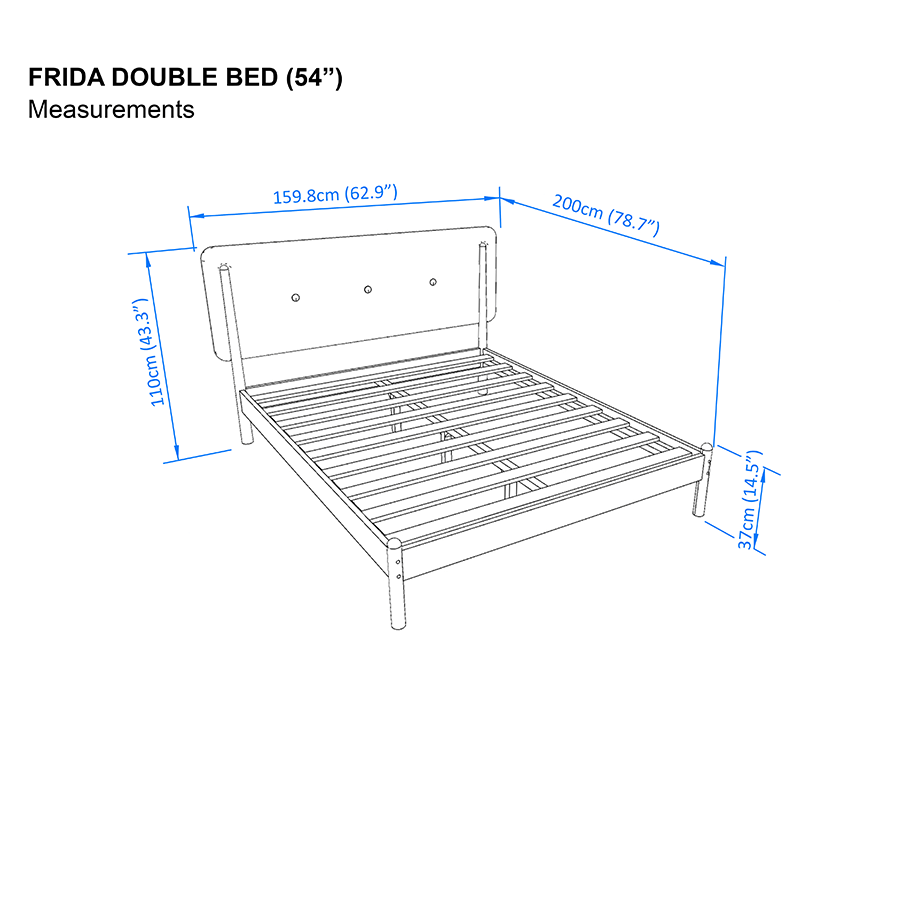Frida 54x75" Bed - Oak