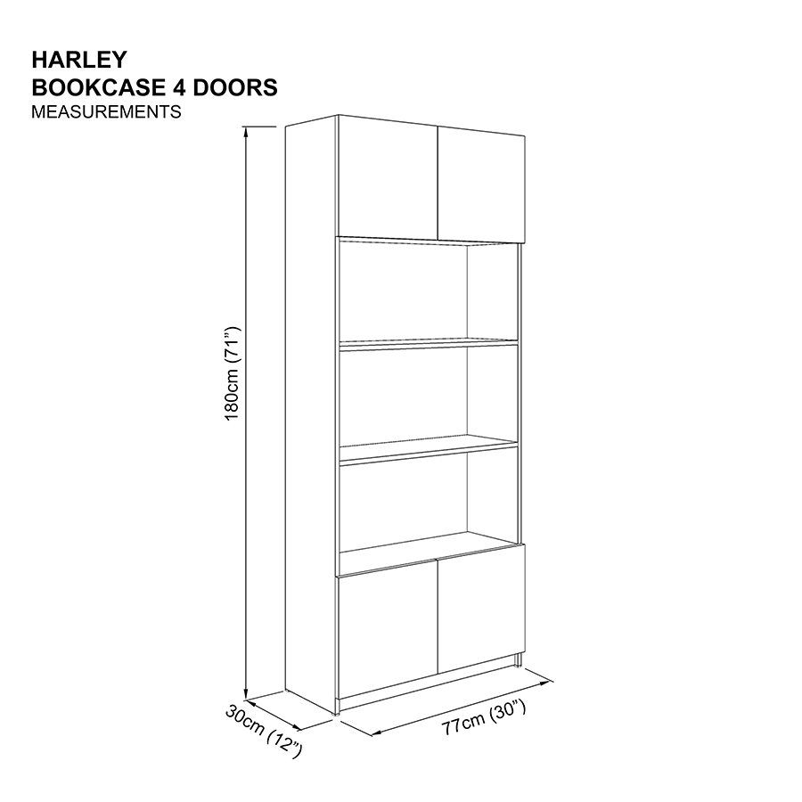 Harley Bookcase 4 Doors