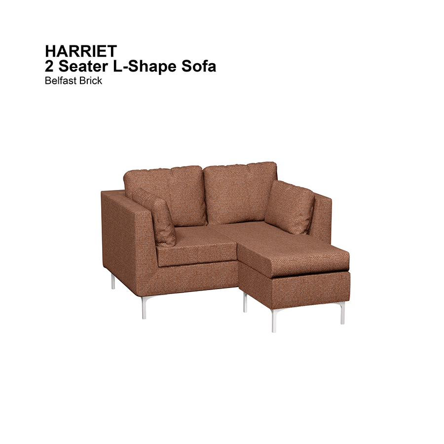 MORE HARRIET OPTIONS Harriet L-shape 2 Seat Sofa Harriet L-shape 2 Seat Sofa Fabric Belfast Brick Mandaue Foam