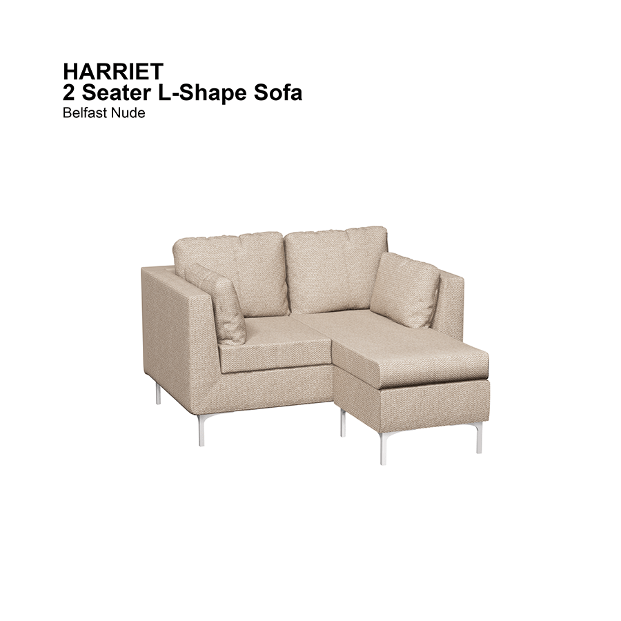 MORE HARRIET OPTIONS Harriet L-shape 2 Seat Sofa Harriet L-shape 2 Seat Sofa Fabric Belfast Nude Mandaue Foam