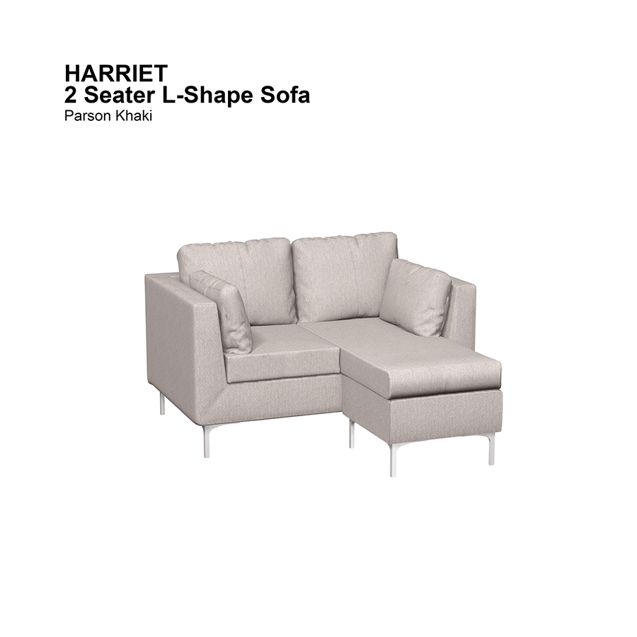 MORE HARRIET OPTIONS Harriet L-shape 2 Seat Sofa Harriet L-shape 2 Seat Sofa Fabric Parson Khaki Mandaue Foam