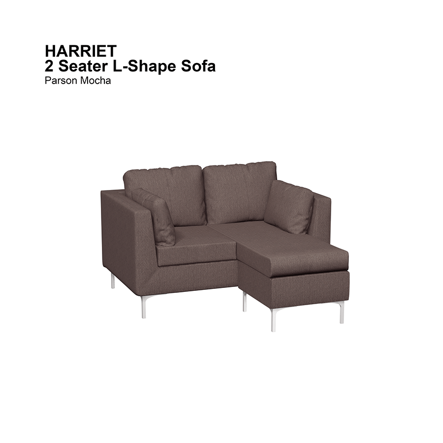 MORE HARRIET OPTIONS Harriet L-shape 2 Seat Sofa Harriet L-shape 2 Seat Sofa Fabric Parson Mocha Mandaue Foam