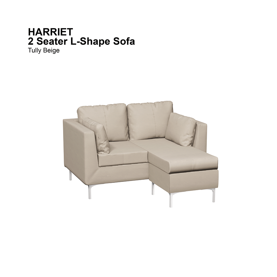 MORE HARRIET OPTIONS Harriet L-shape 2 Seat Sofa Harriet L-shape 2 Seat Sofa Leatherette Tully Beige Mandaue Foam