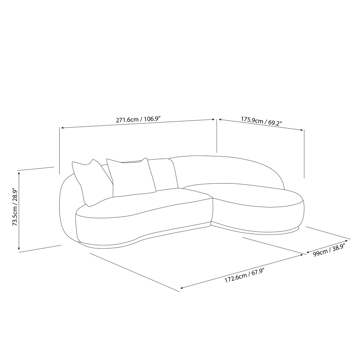 Bloom 3 Seater L-Shape (Right) Sofa