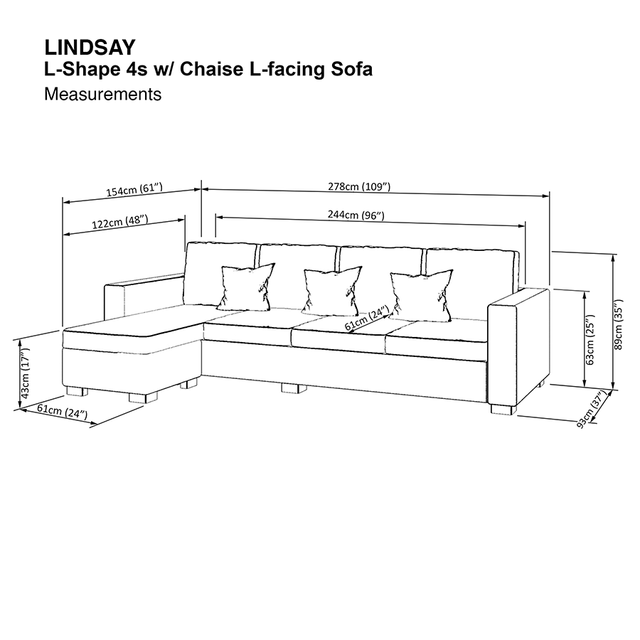 MORE LINDSAY OPTIONS Lindsay L-shape 4 Seat with Chaise (Left Facing) Sofa Lindsay L-shape 4 Seat with Chaise (Left Facing) Sofa Mandaue Foam