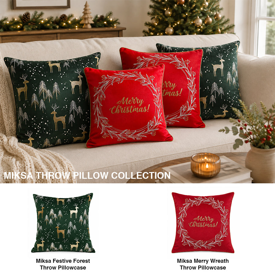 Miksa Merry Wreath Throw Pillowcase