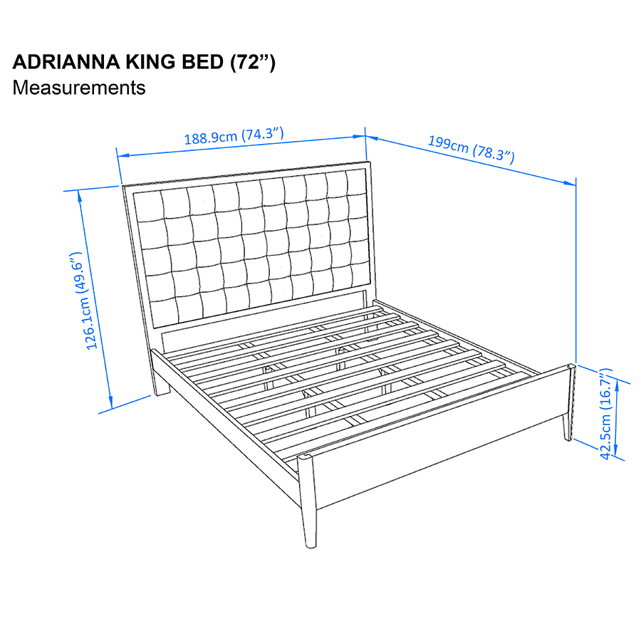Adrianna 72x75" Bed - Oak