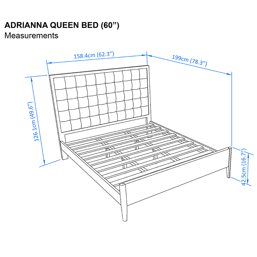 Adrianna 60x75" Bed - Oak