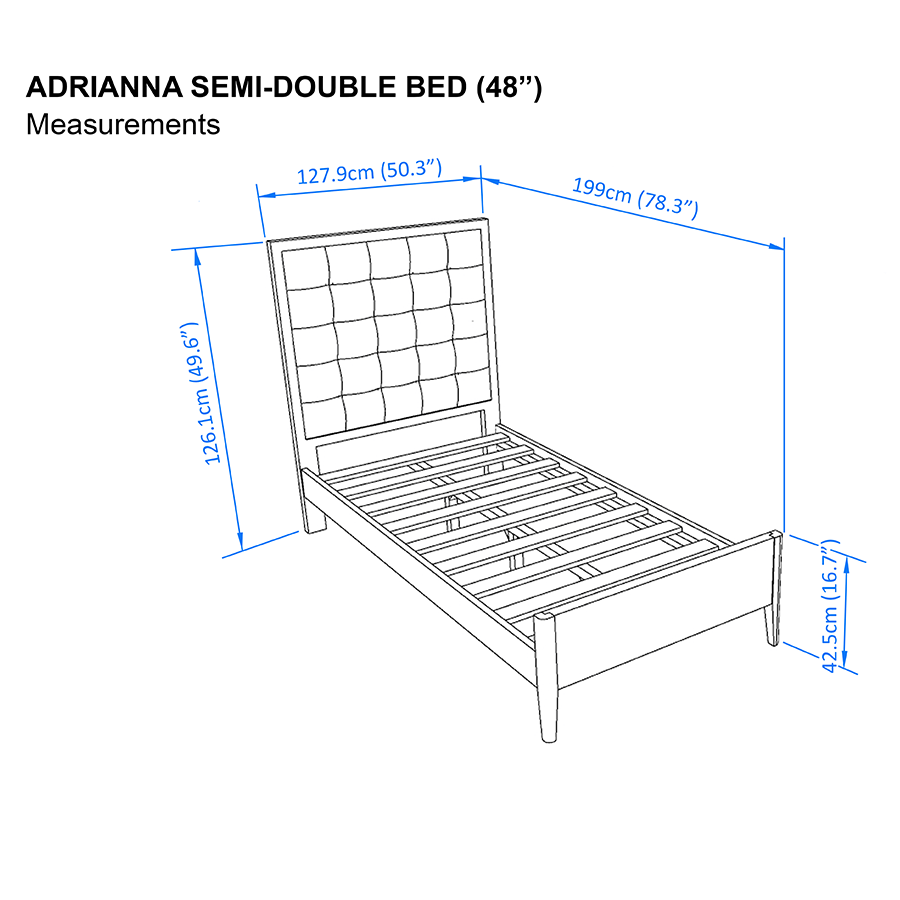 Adrianna 48x75" Bed - Oak