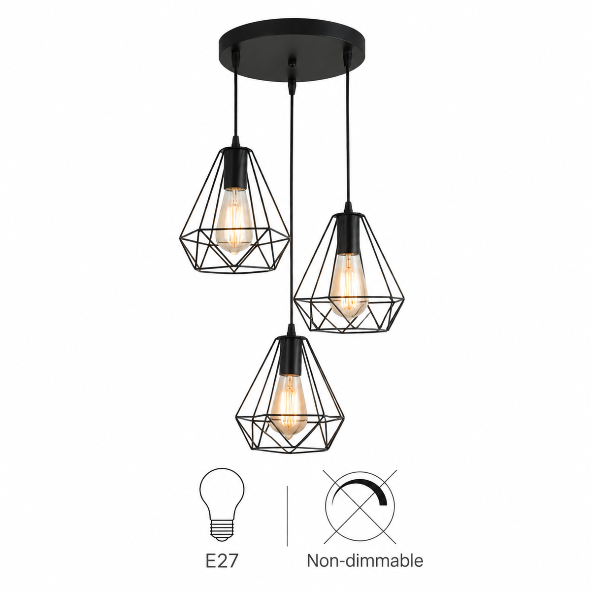 Geir Metal Modern Light Fixtures - 3 Shades