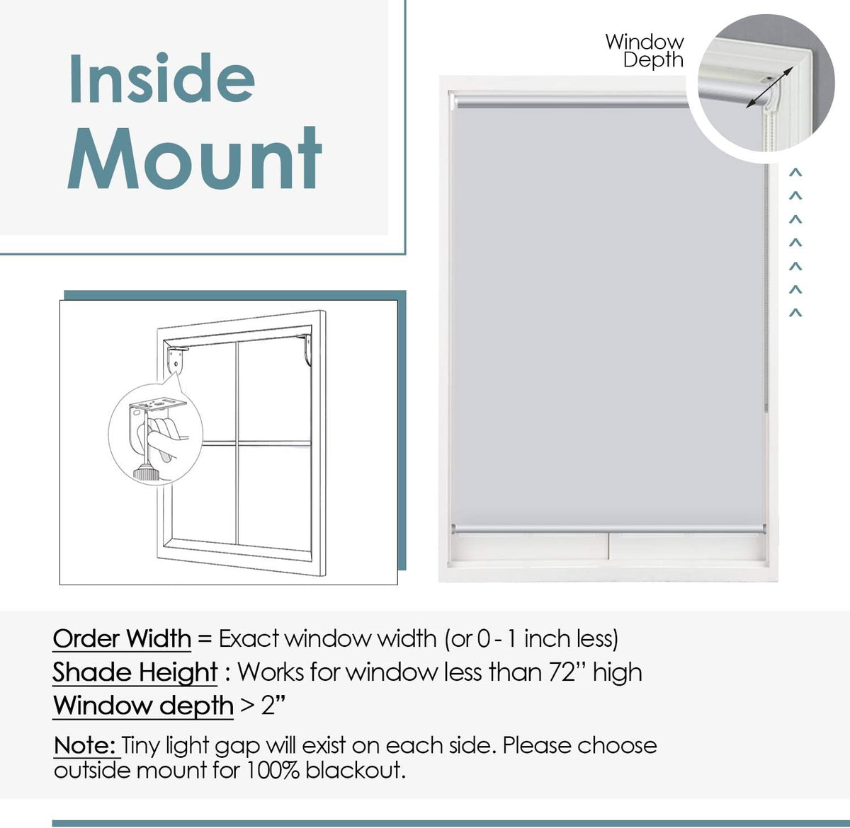 Gray Blackout Roller Shades