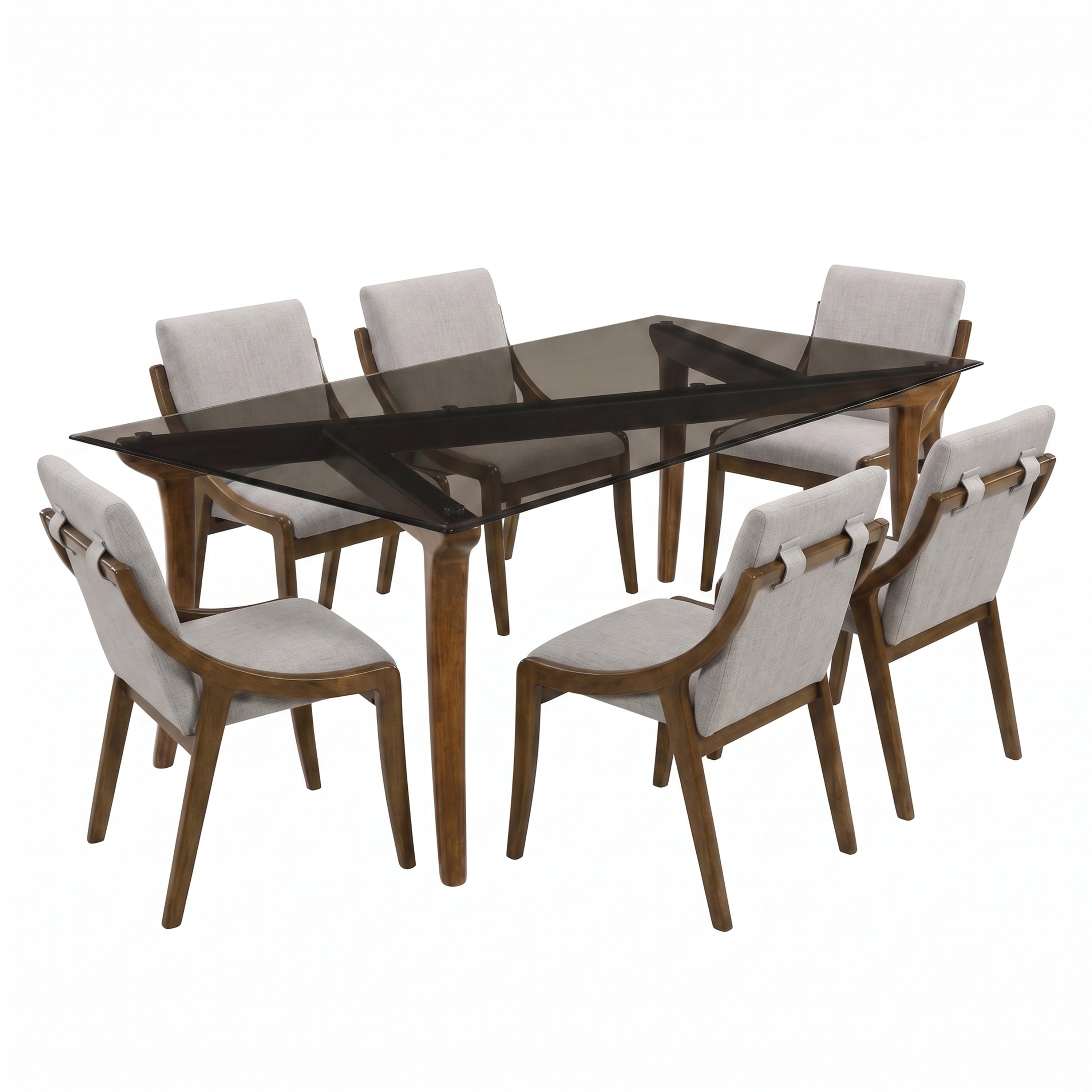 Nodi 6 Seater Glass Dining Set