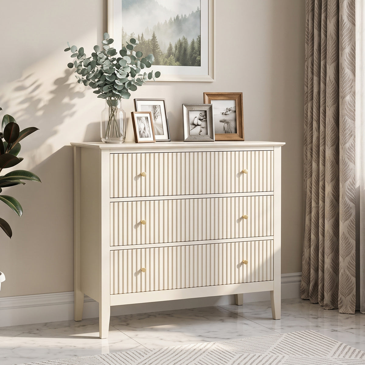 Prince Fluted 3 Chest of Drawers