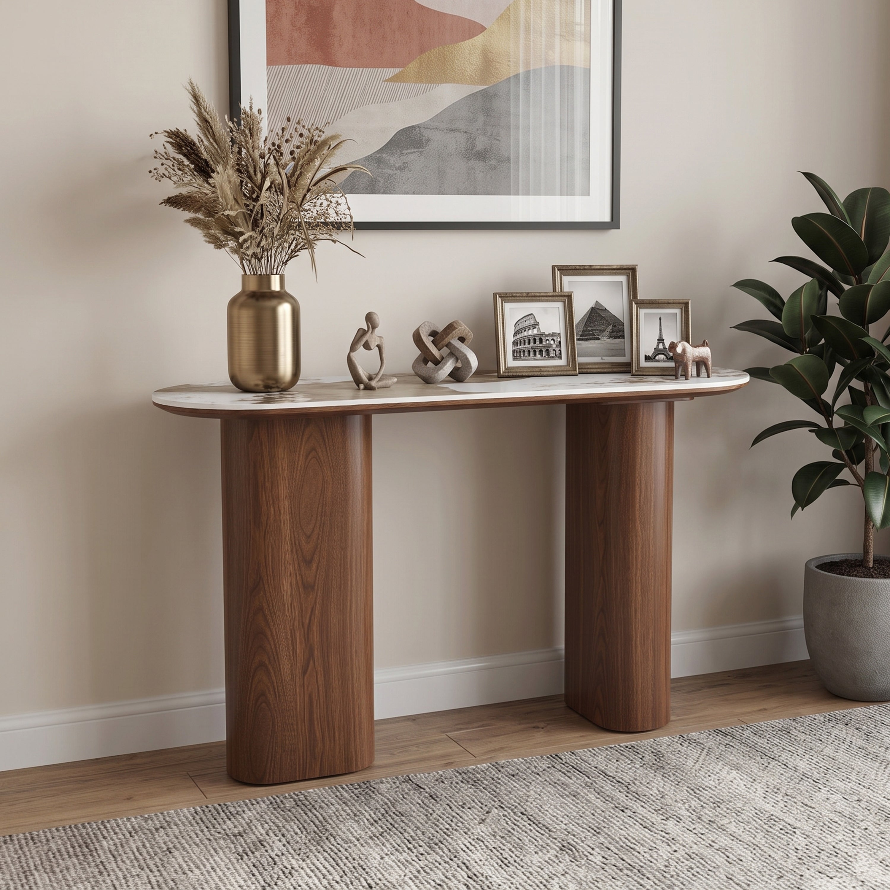 Amira Oval Console Table