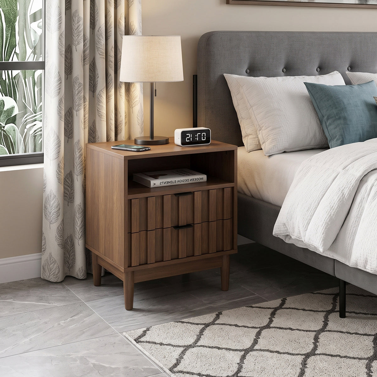 Yaco 2 Drawer Night Stand