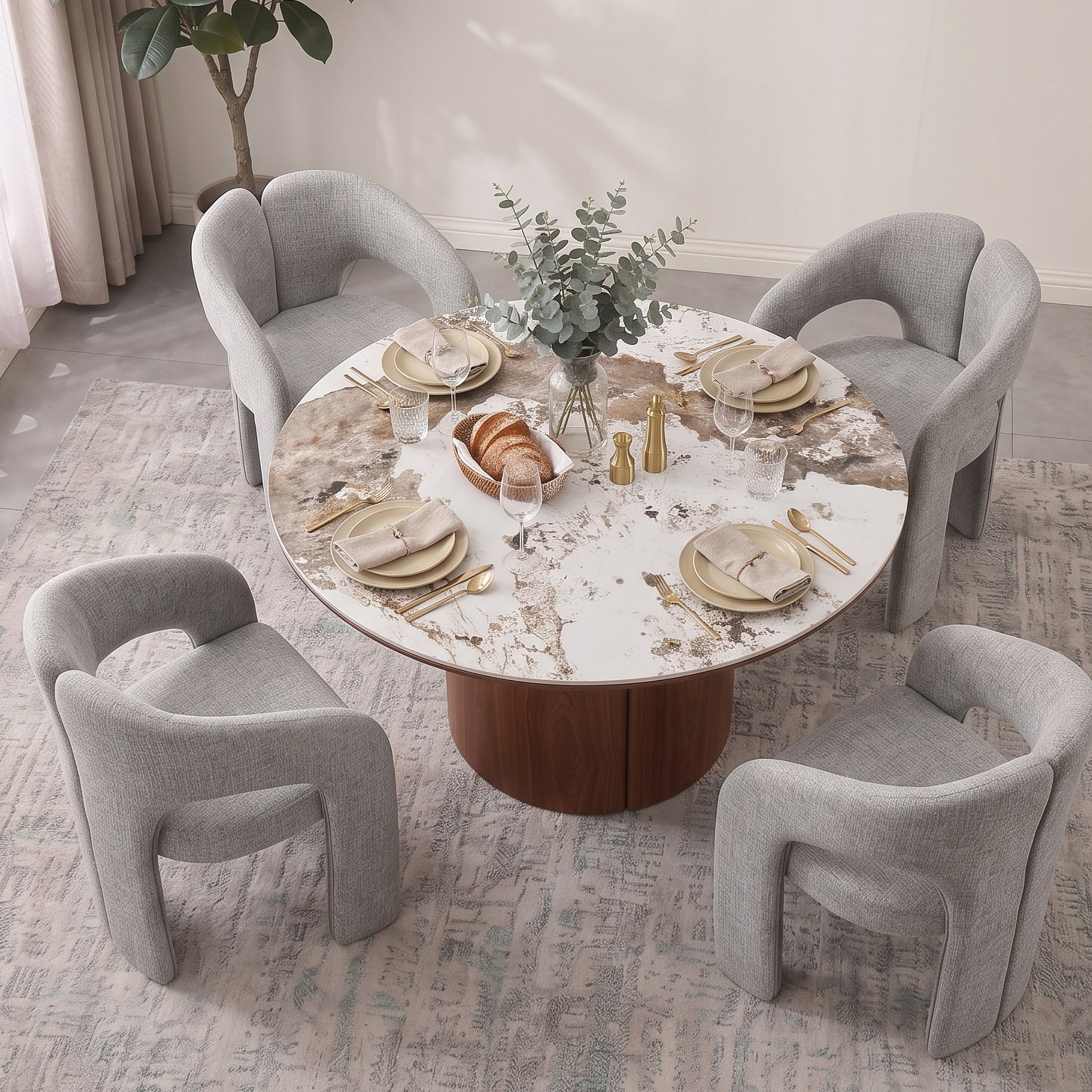 Maloy Round 4 Seater Dining Set