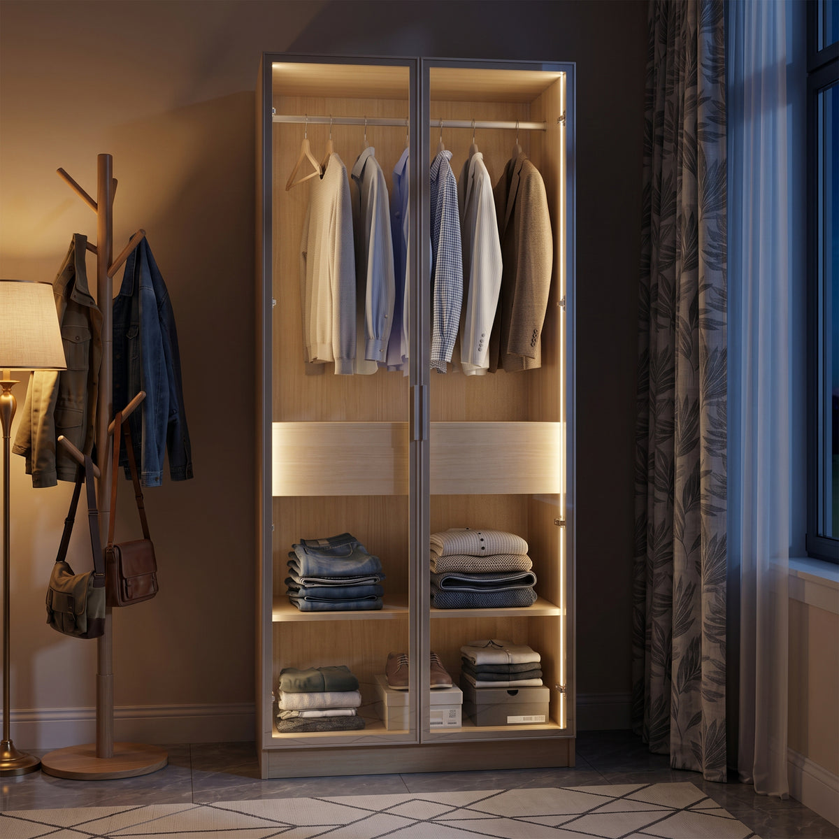 Autumn 2 Door Glass Door Wardrobe