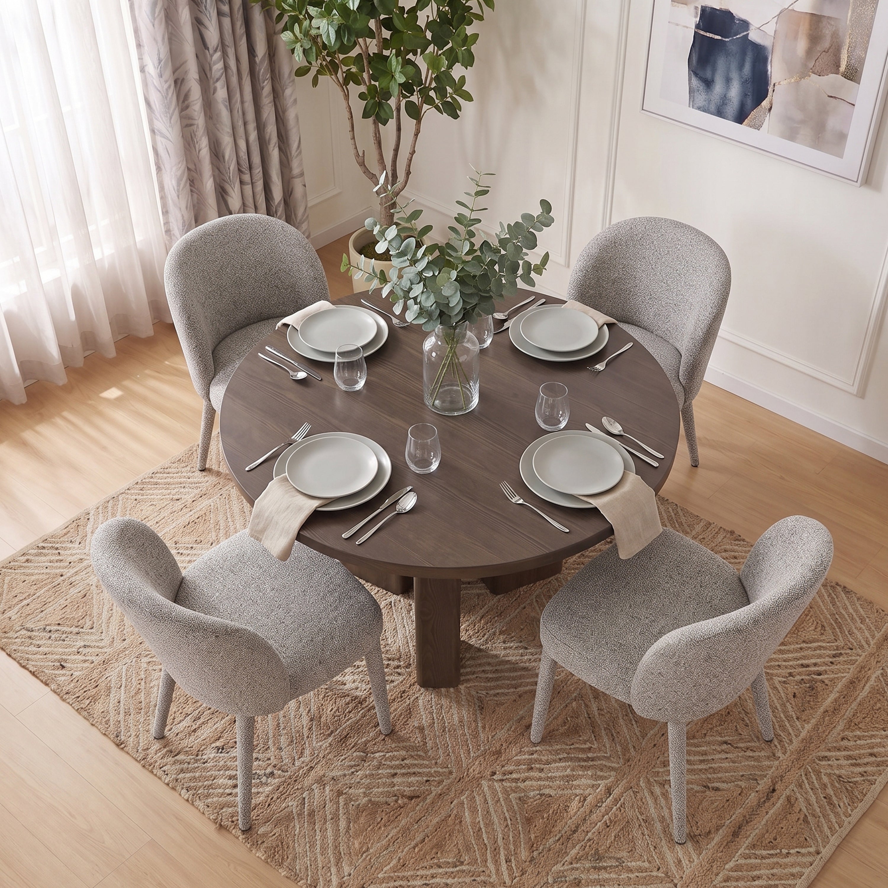 Leila Round 4 Seater Dining Set