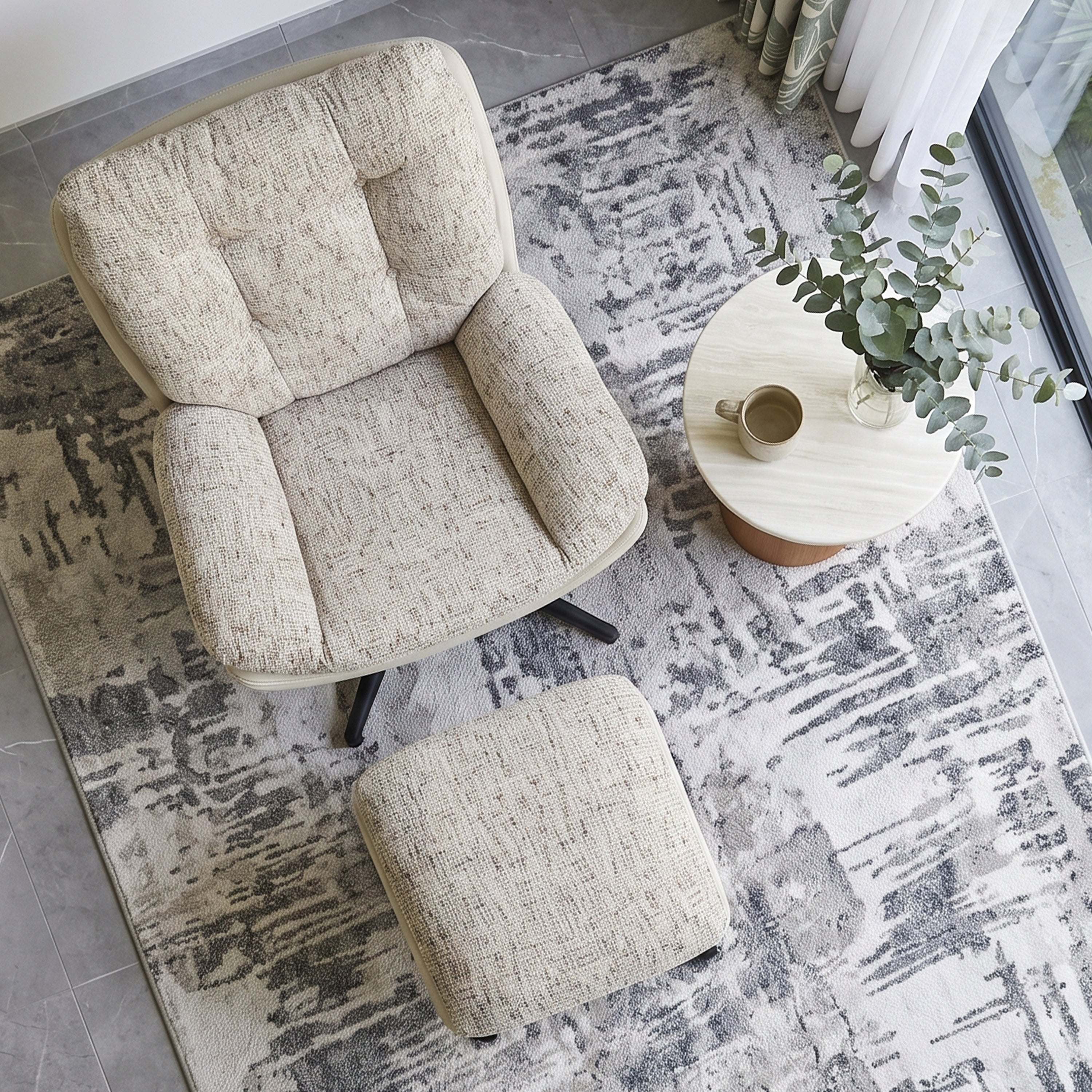 Dale Tilt and Swivel Accent Chair with Foot Stool