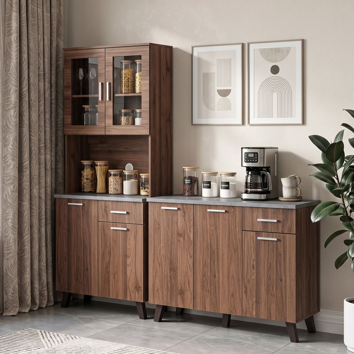 #color_Walnut + Grey Marble
