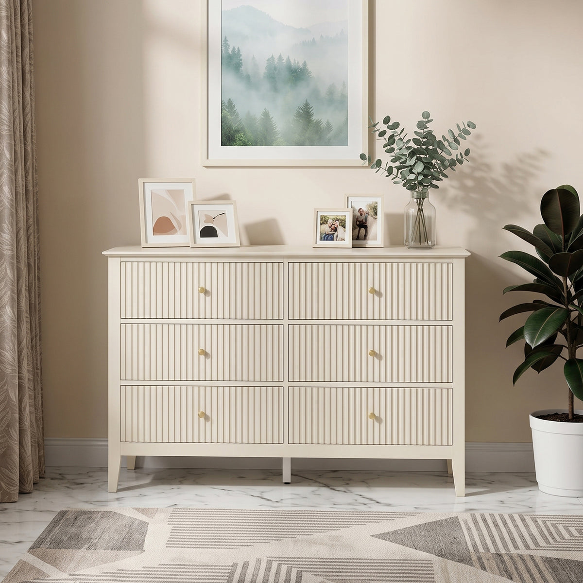 Prince Fluted 6 Chest of Drawers