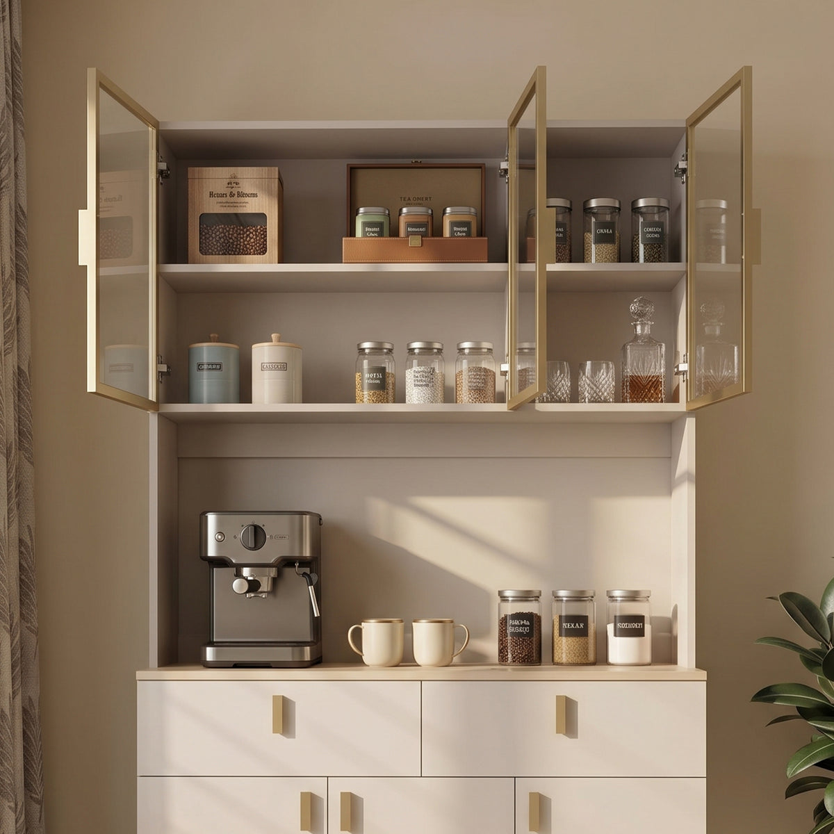 Elisia Pantry Cabinet with Glass