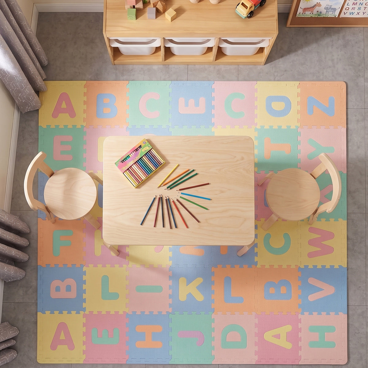 Scarlett Square Play Table and 2 Chairs - Natural