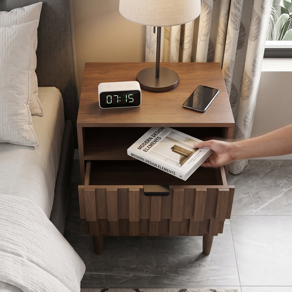 Yaco 2 Drawer Night Stand