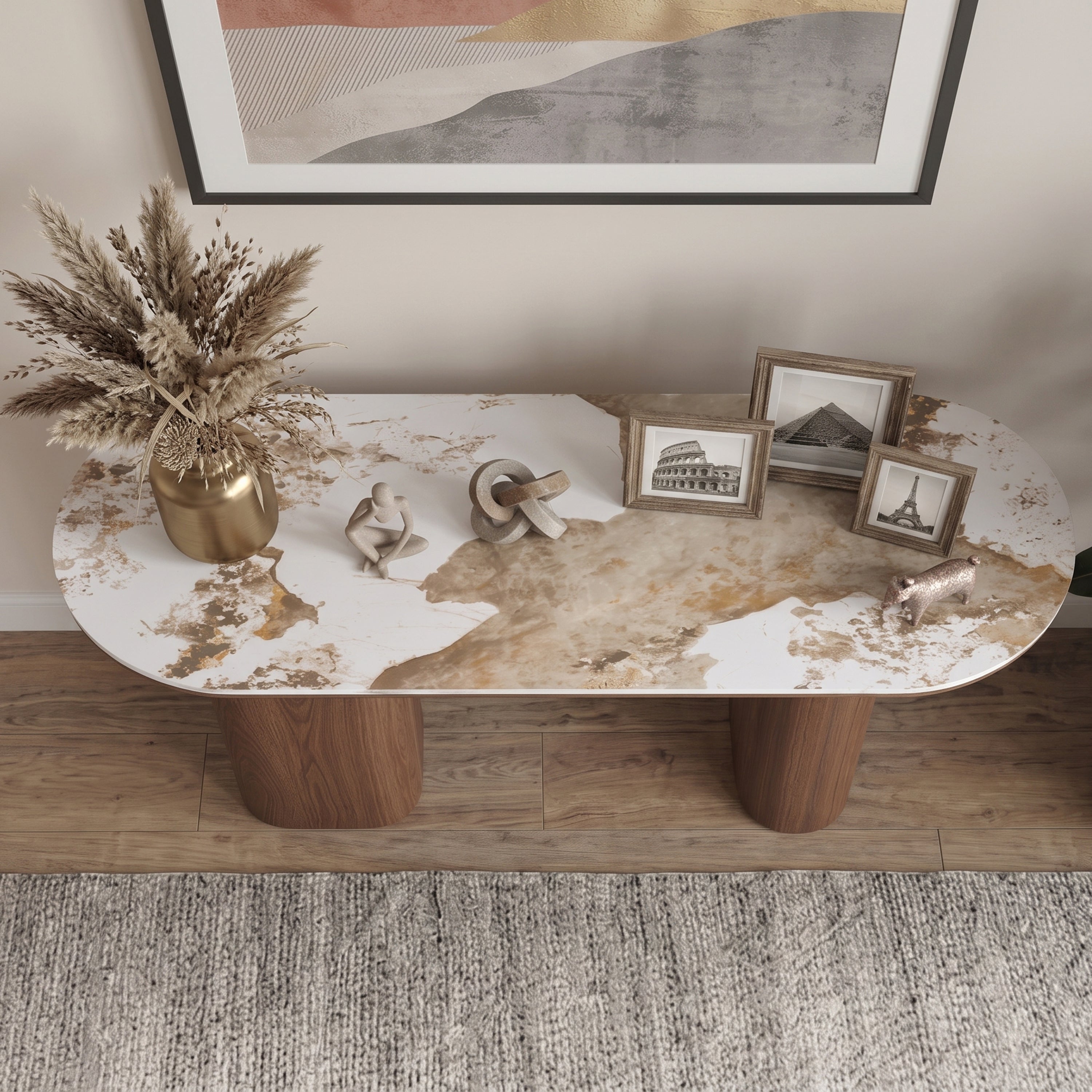 Amira Oval Console Table