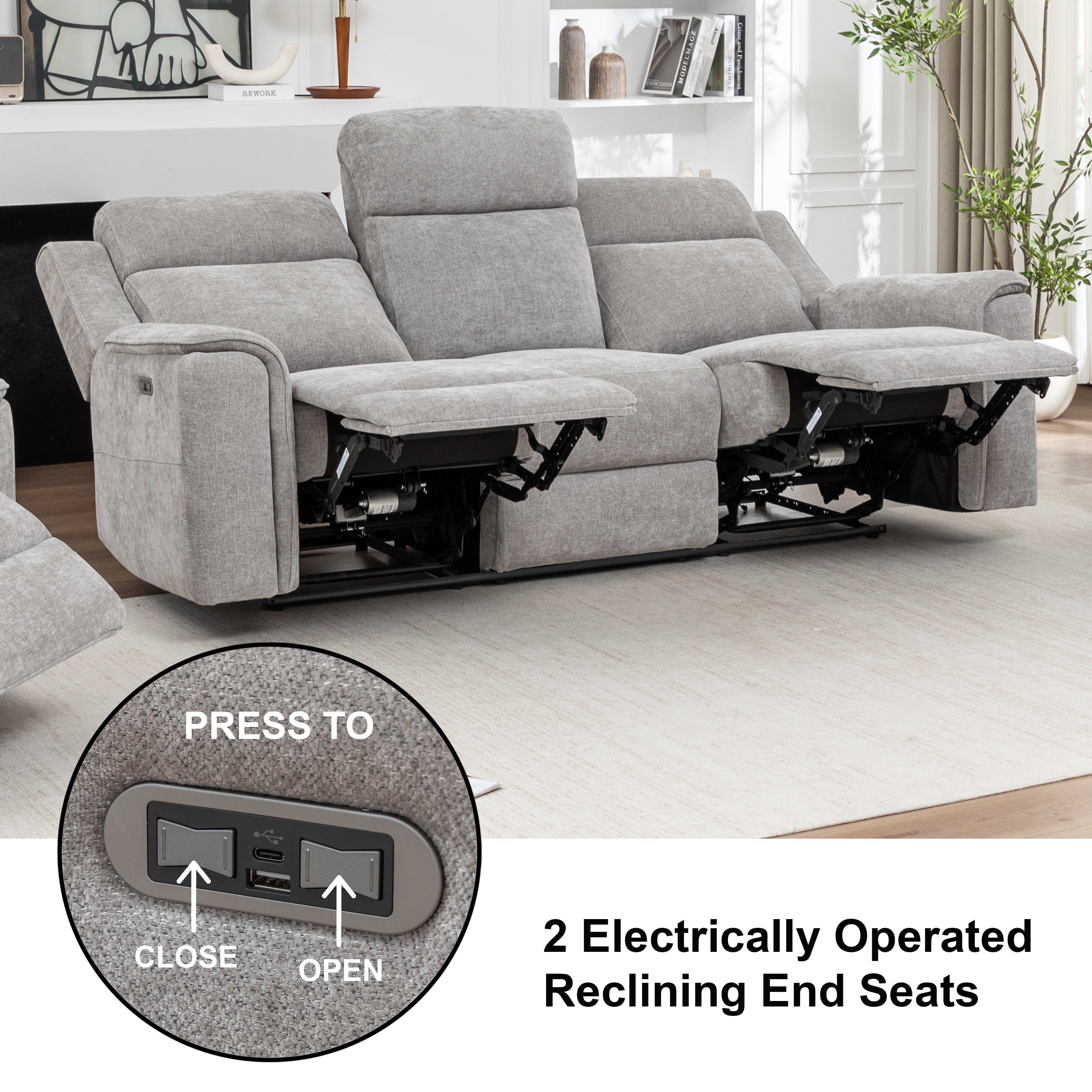 OIga 3 Seater Electric Recliner
