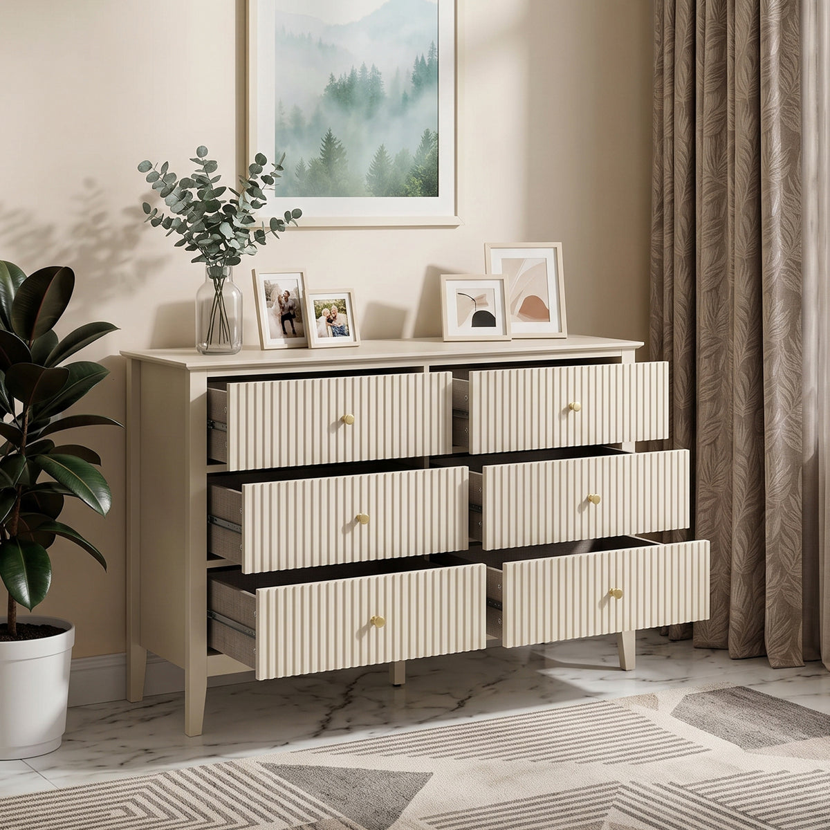 Prince Fluted 6 Chest of Drawers
