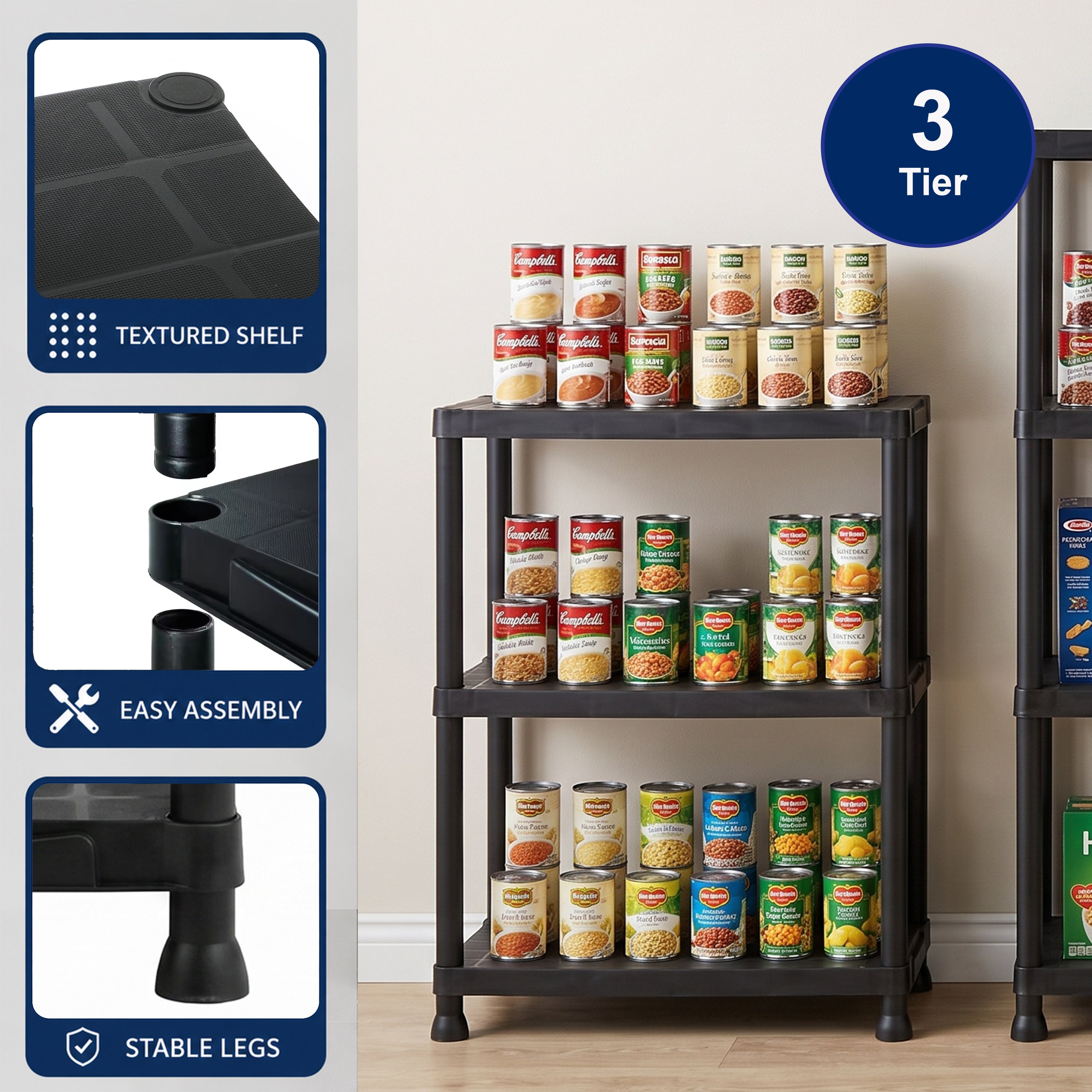 Brielle 3 Tier Plastic Shelving
