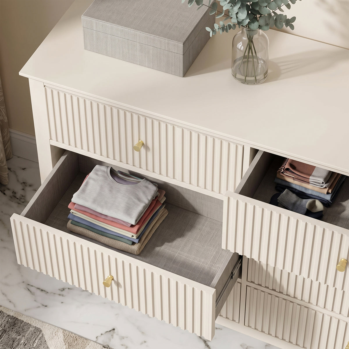 Prince Fluted 6 Chest of Drawers