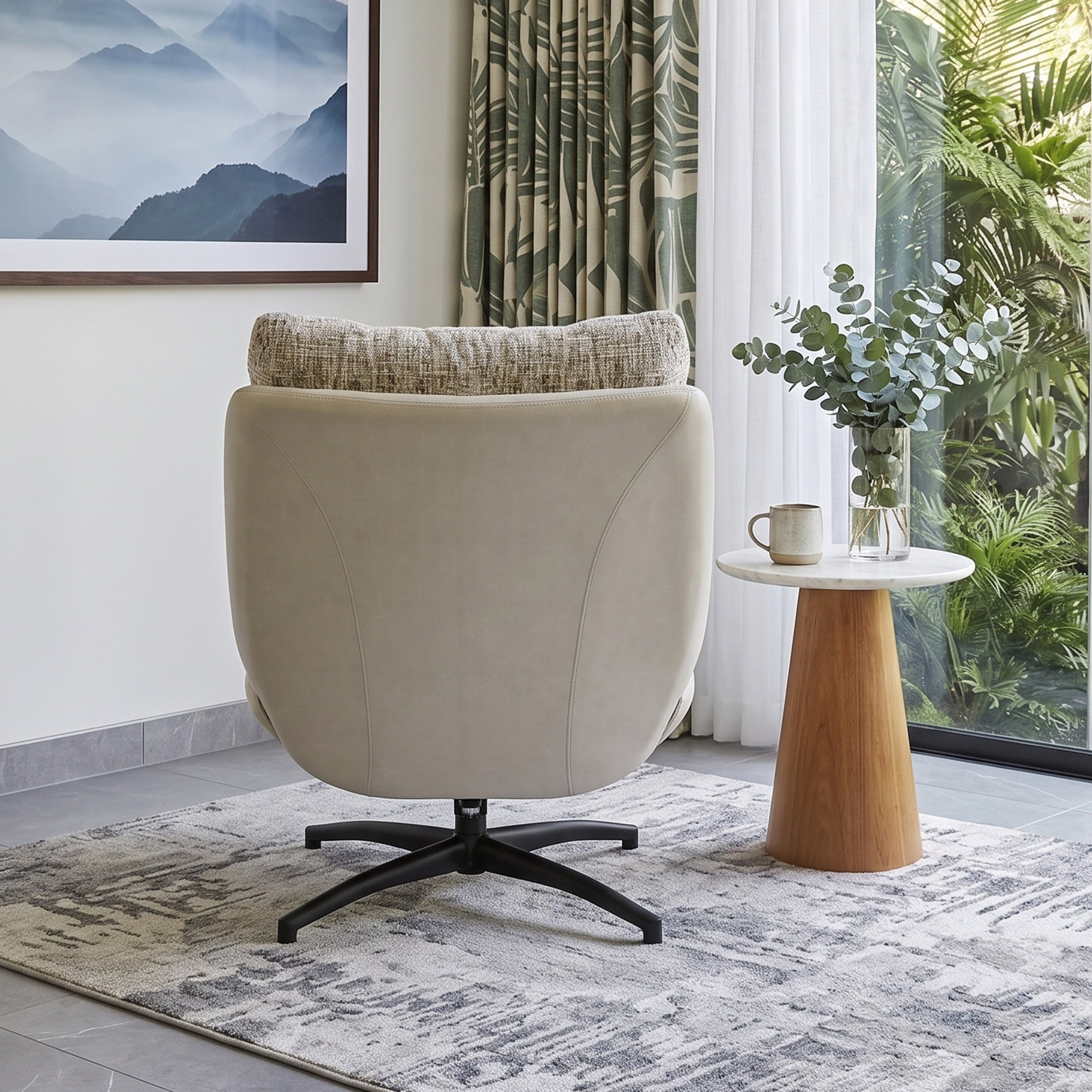Dale Tilt and Swivel Accent Chair with Foot Stool