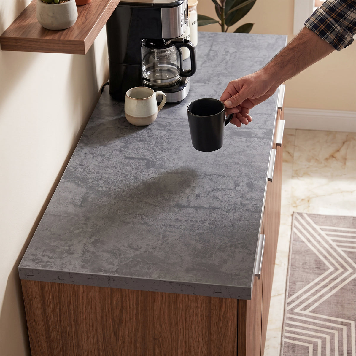 #color_Walnut + Grey Marble