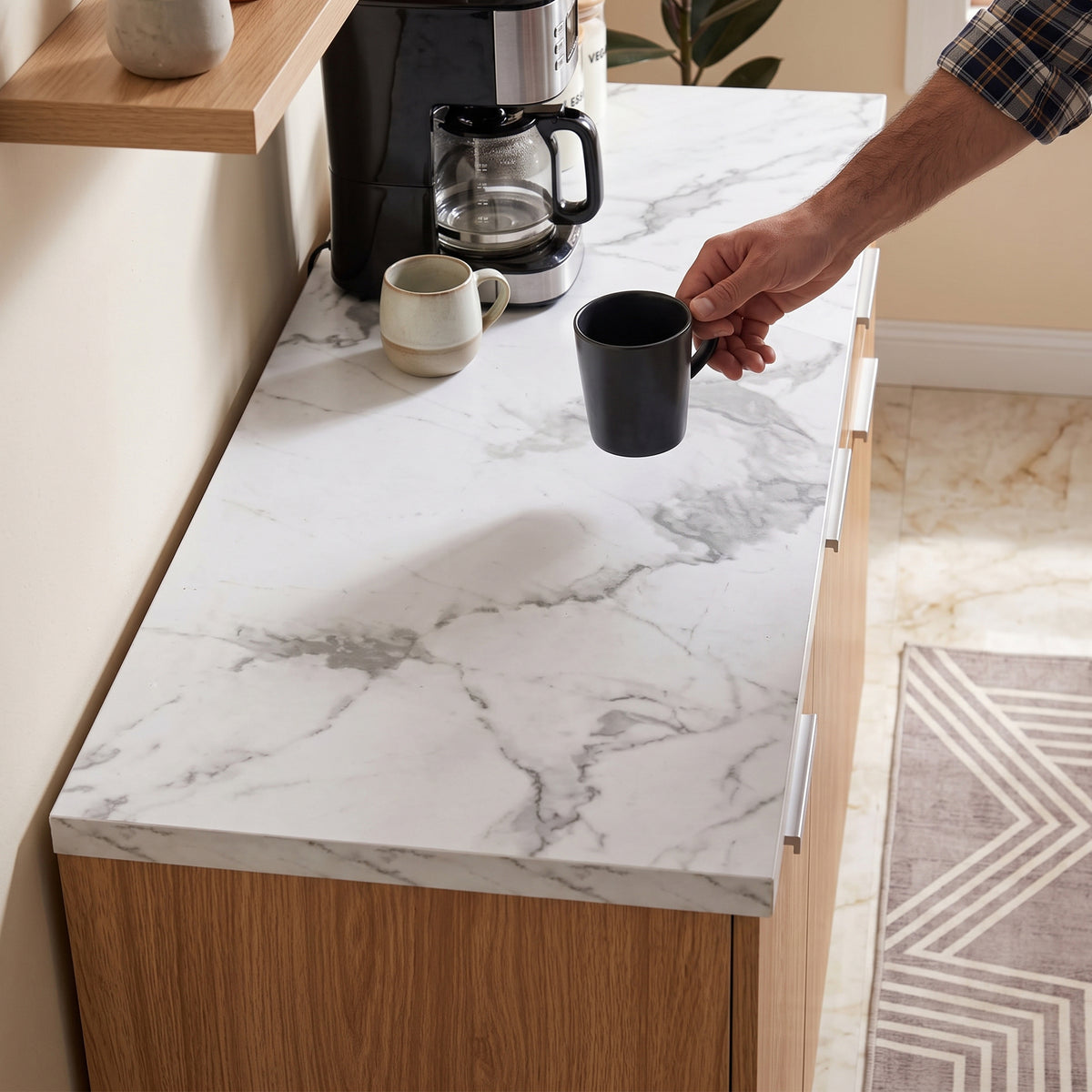 #color_Oak + White Marble