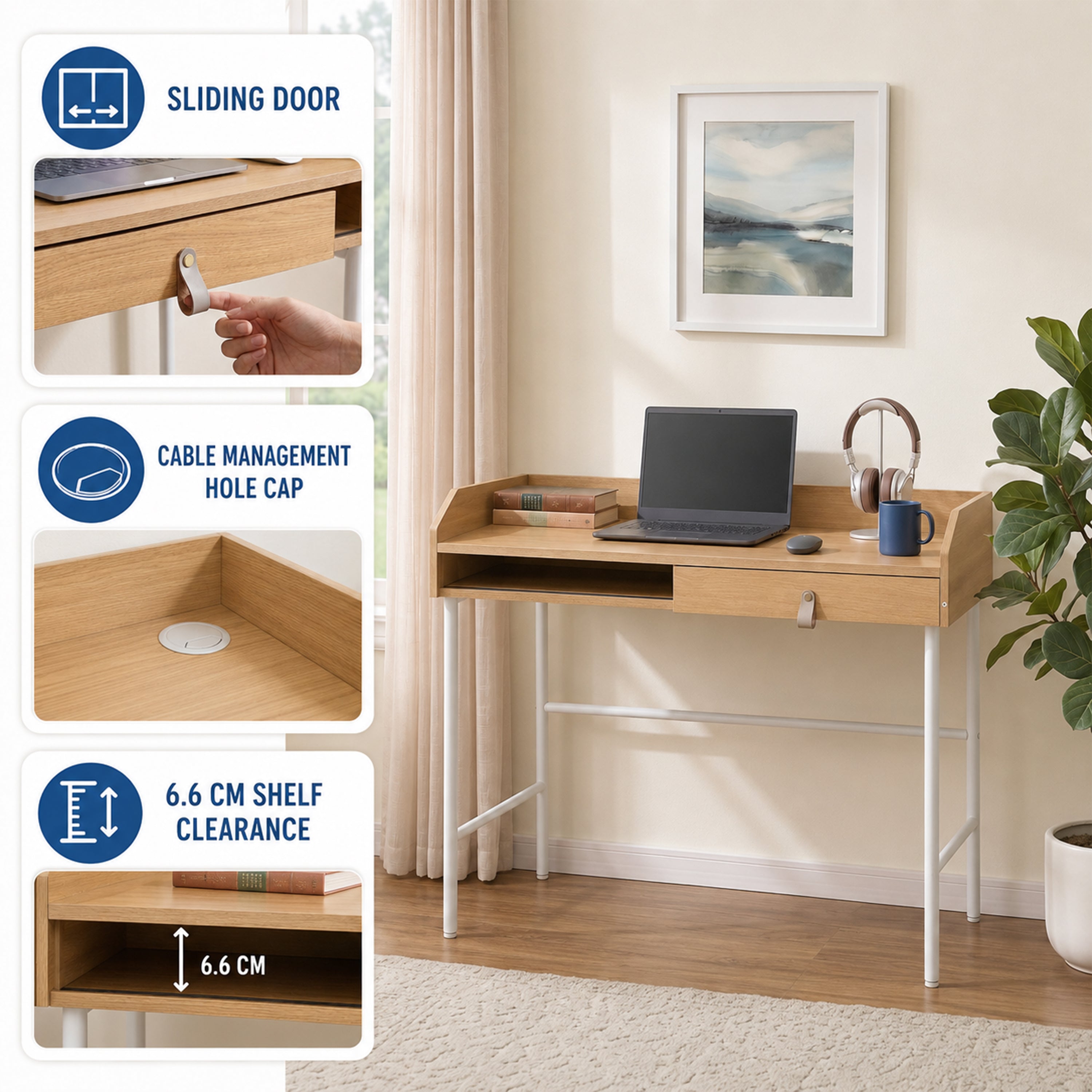 Raxel Office Desk with Storage