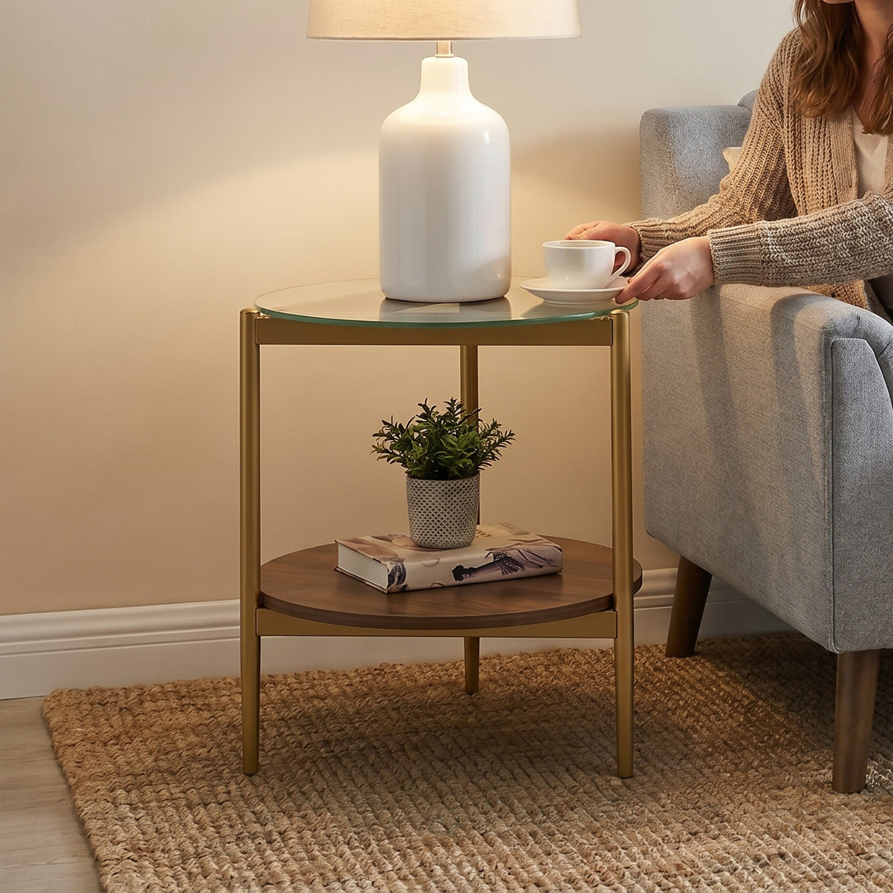 Bexley Glass Top Side Table